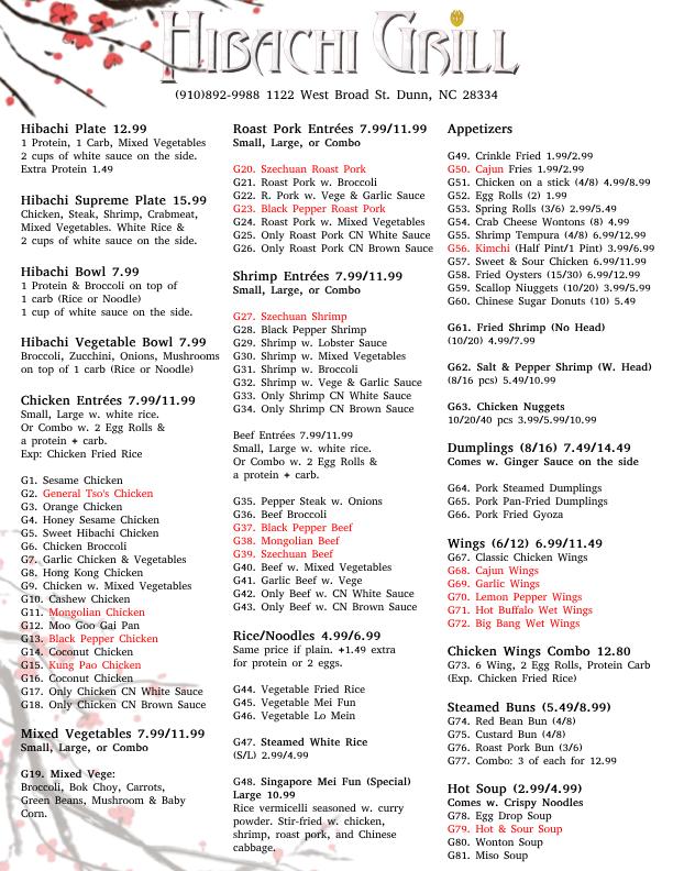 Hibachi Grill & Supreme Buffet Menu image 3